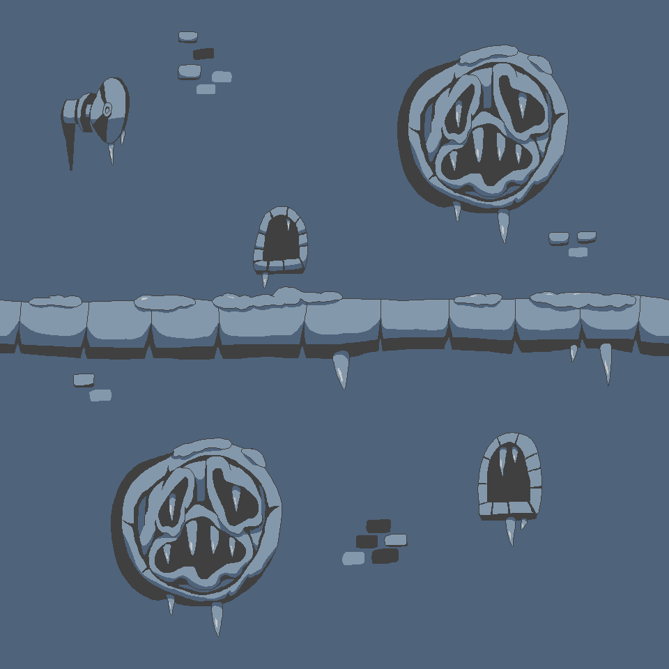 A background with frozen pizzafaces.
