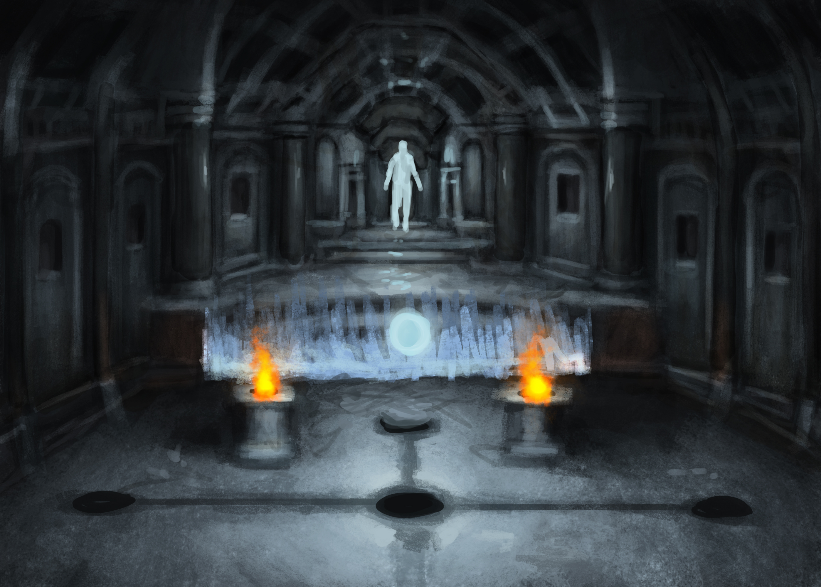 Concept art of the Orb's chamber.