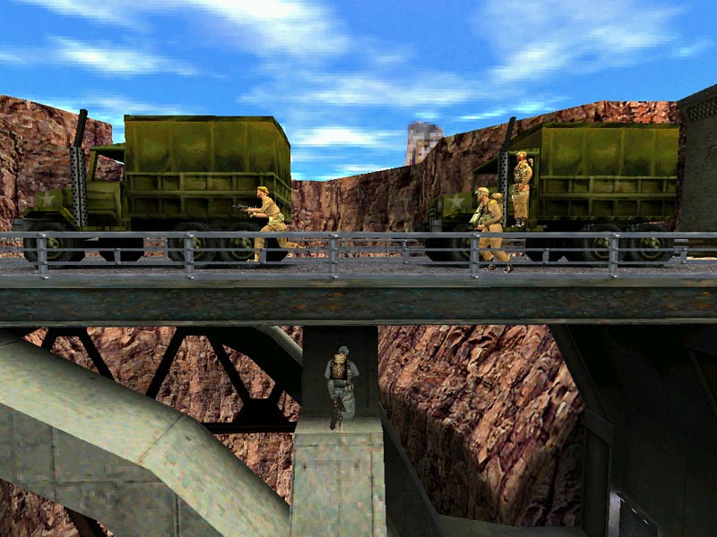 Prerelease screenshot of Valve's Team Fortress, featuring assault.