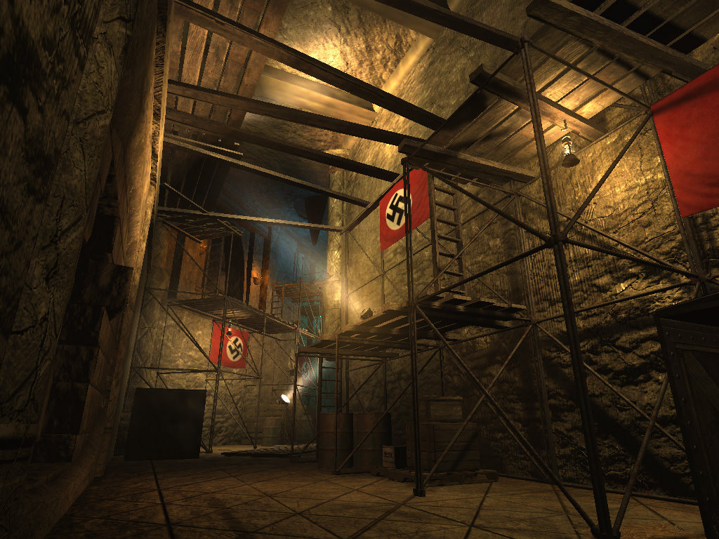 Hallway scaffolding.