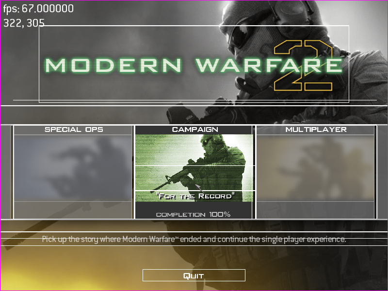 At the main menu.
