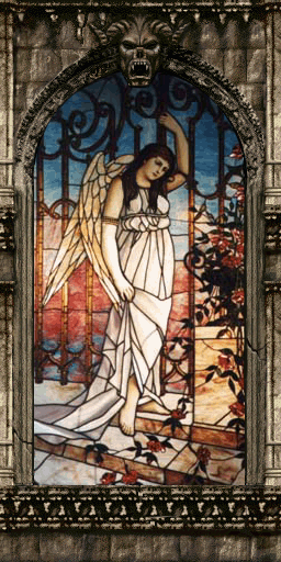 Completely unused angel stained glass image.