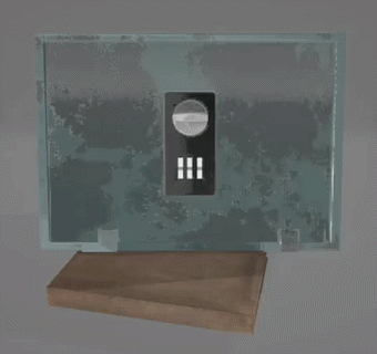 Animation of the safe knob locked Animation of the safe knob locked