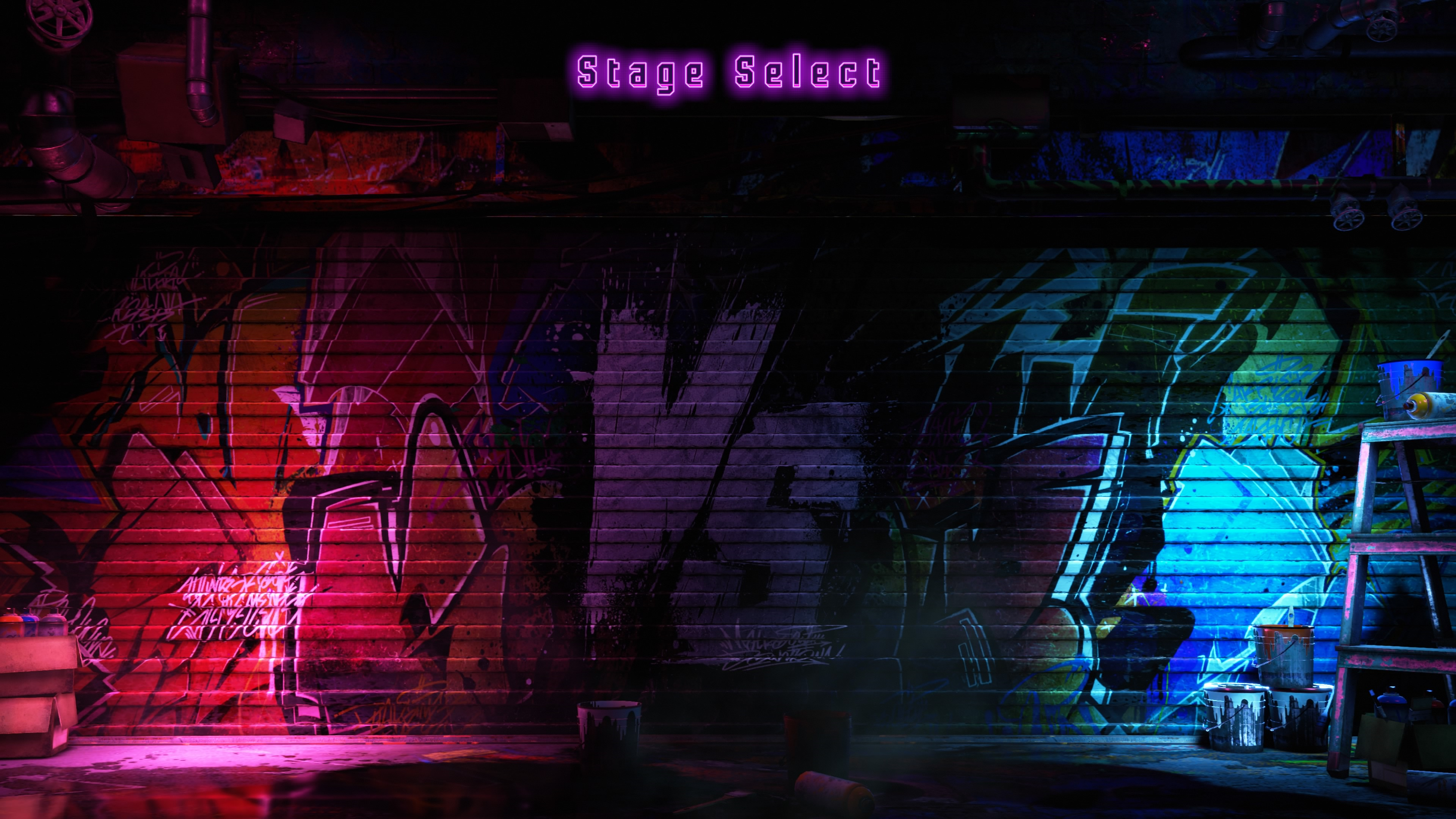 The "Stage Select" text remaining on the Character Select screen (after entering the menu) The "Stage Select" text remaining on the Character Select screen (after entering the menu)