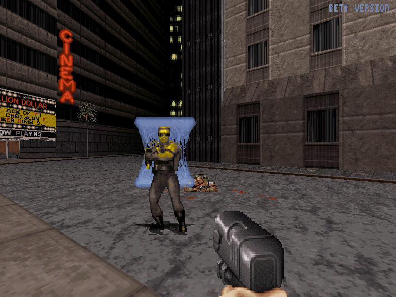 Small DUMMYDUKE after teleporting. Small DUMMYDUKE after teleporting.