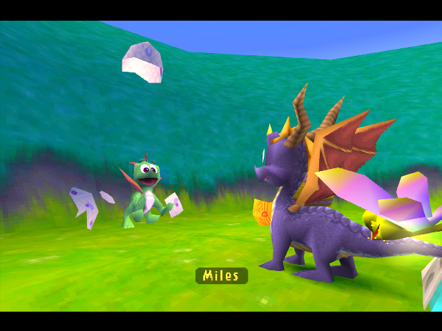 The shell can be seen to the left of Spyro. The shell can be seen to the left of Spyro.