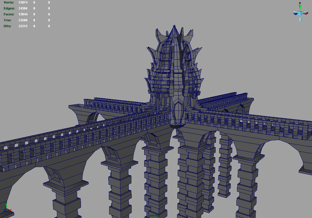 A render of the chancel in Maya.