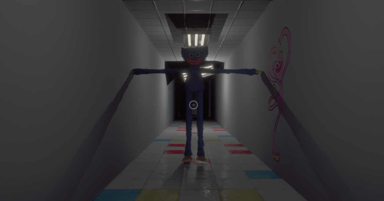 Huggy Wuggy after he spawns Huggy Wuggy after he spawns