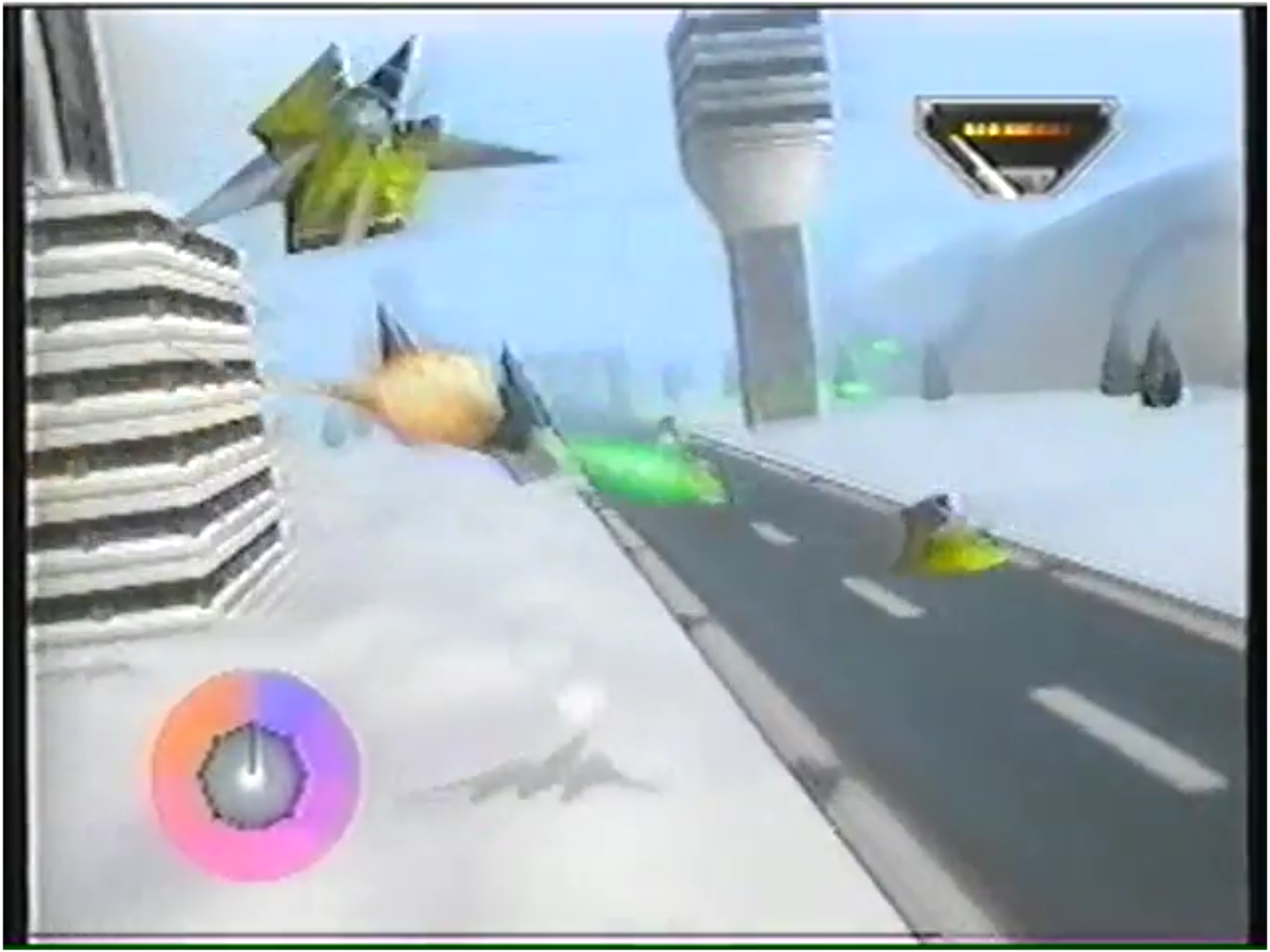 Unused four-pronged enemy ship.