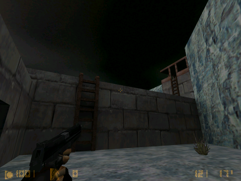 The beginning of the ladders the CT team must climb up.