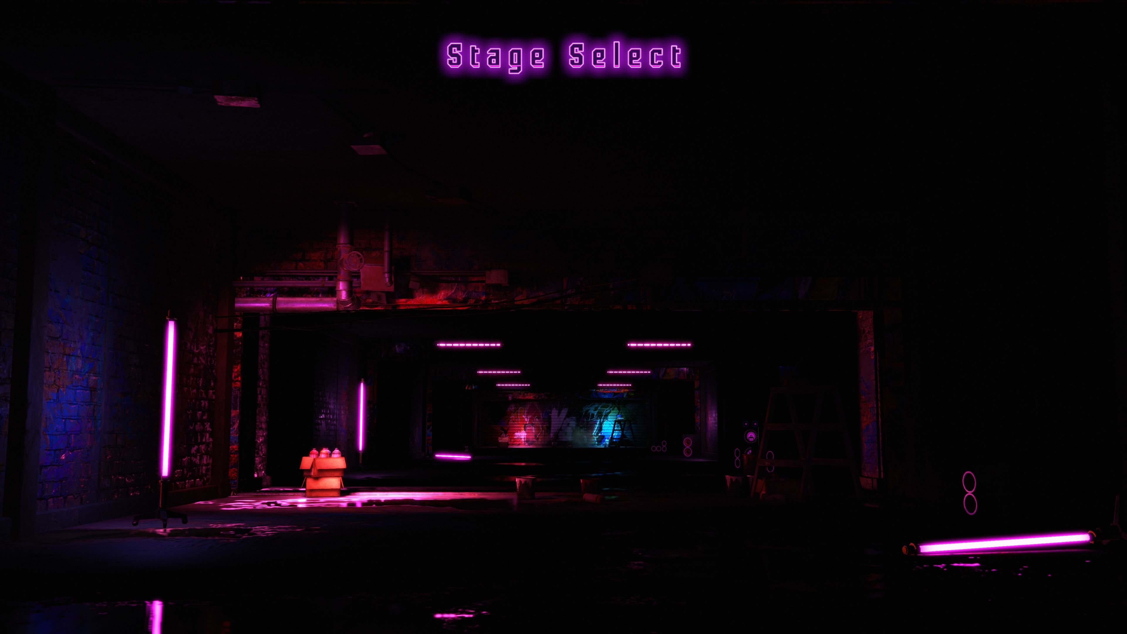 The "Stage Select" text remaining on the Character Select screen (before entering the menu) The "Stage Select" text remaining on the Character Select screen (before entering the menu)