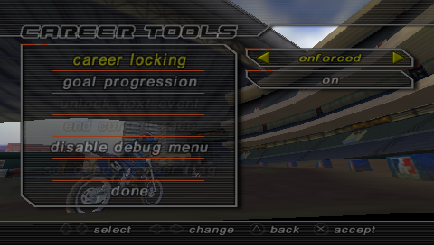 Career Tools: Options for locking/unlocking progression.