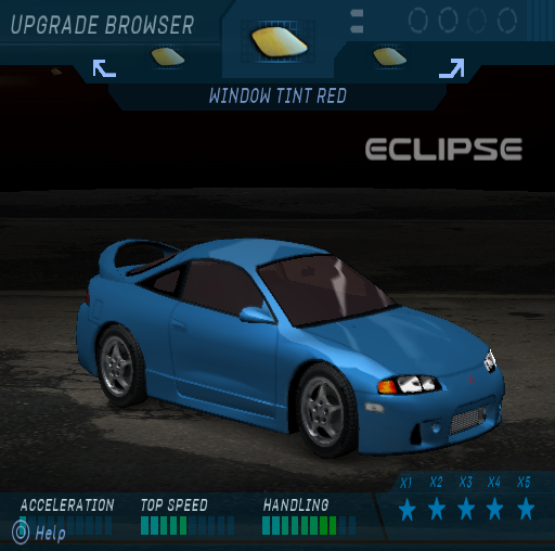 Red window tint. Red window tint.