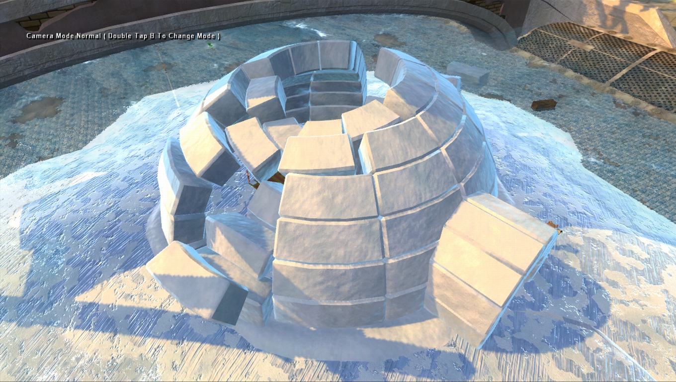 The igloo in Banjoland viewed with a debug cam The igloo in Banjoland viewed with a debug cam