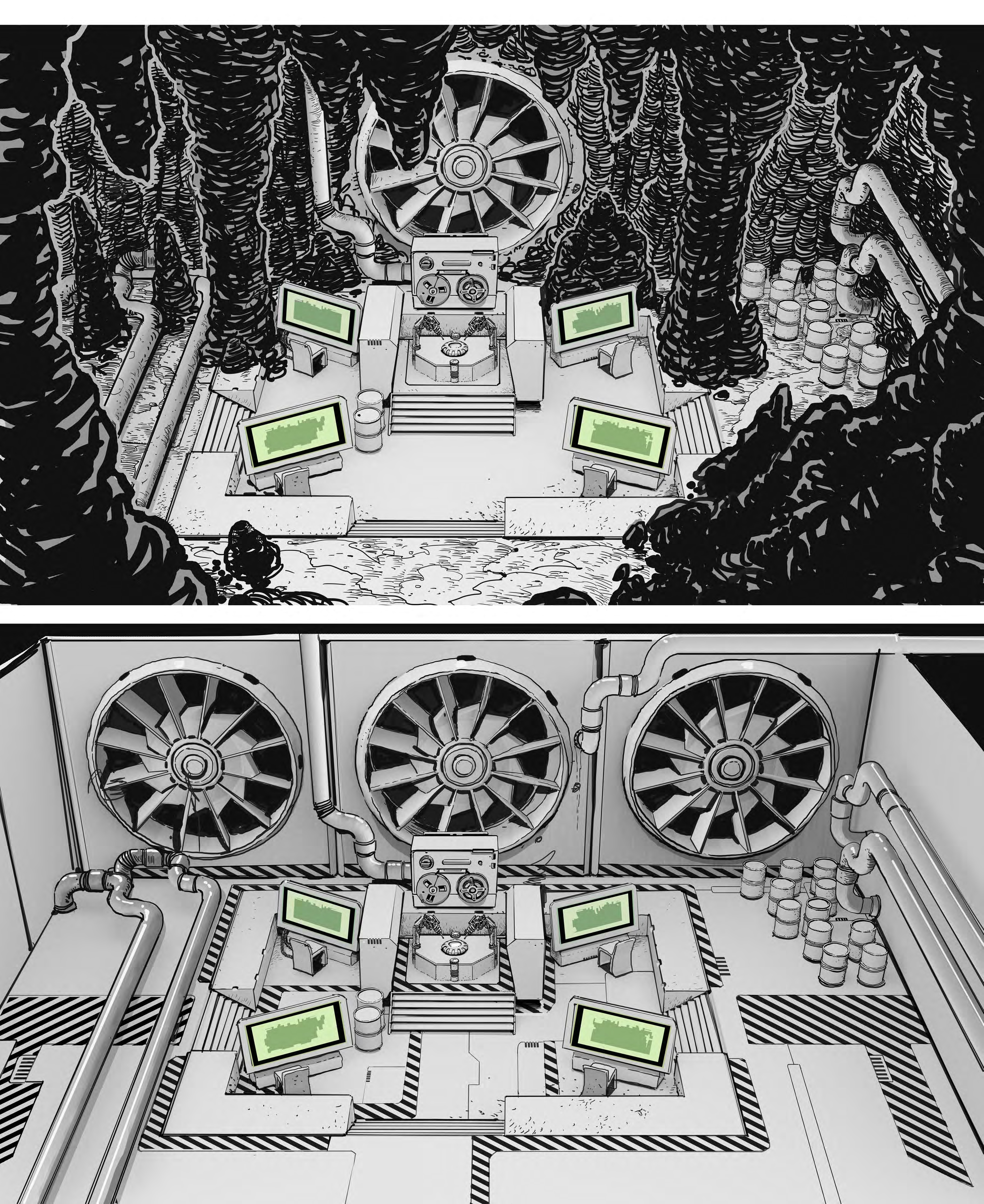 PokeORAS_ConceptArt_325026_マグマ団とアクア団のストーン研究室.jpg