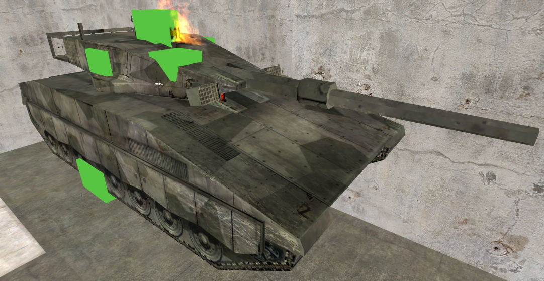 A tank in the map sky_walk10.