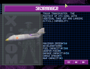 PS1 Version UFOPedia animated vehicle page