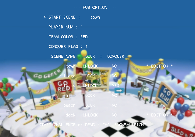 The Hub Option Screen