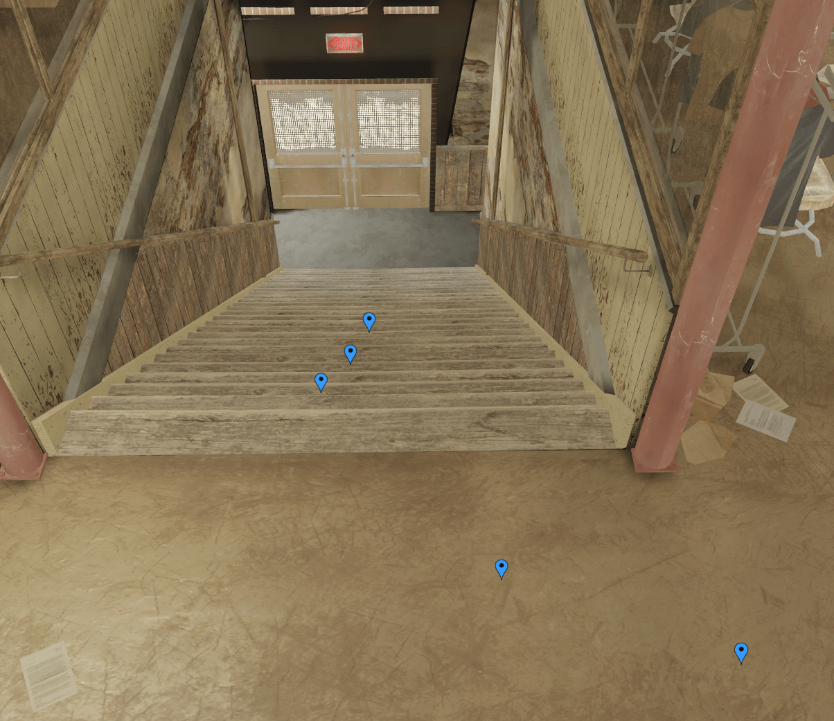 The positions rendered in-game. (Each blue marker is a position.) The positions rendered in-game. (Each blue marker is a position.)