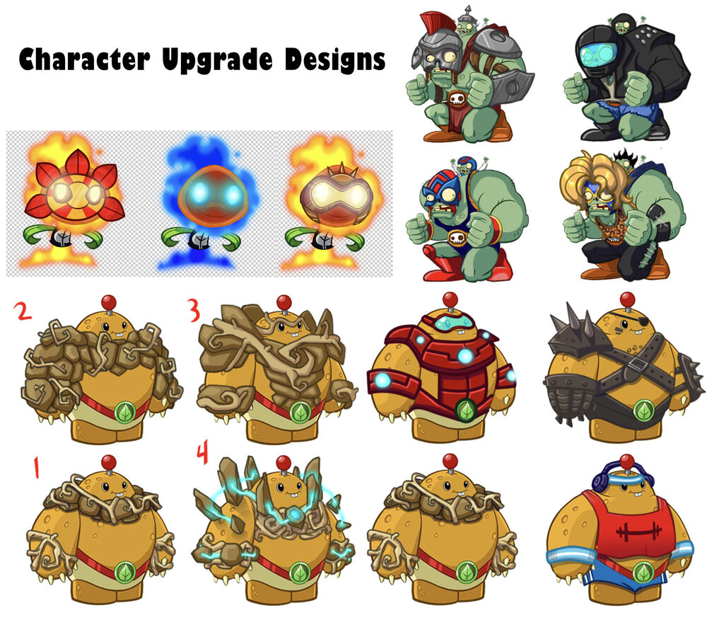 Concepts for a hero levelling system, which never made it into the final game.