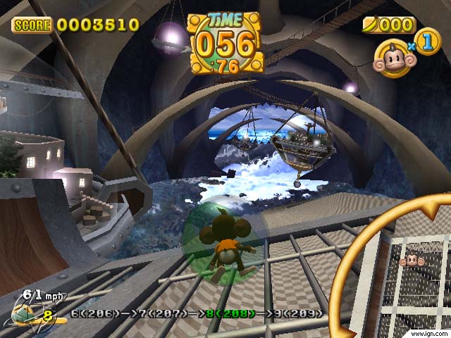 This stage is in the Amusement Park world in the final game, and the landing area is themed accordingly.