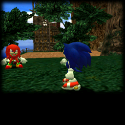 Knuckles is in a slightly different spot. The lighting here also looks slightly different.