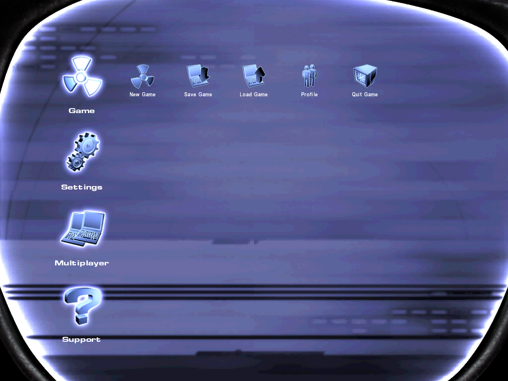 Single player menu category and options.