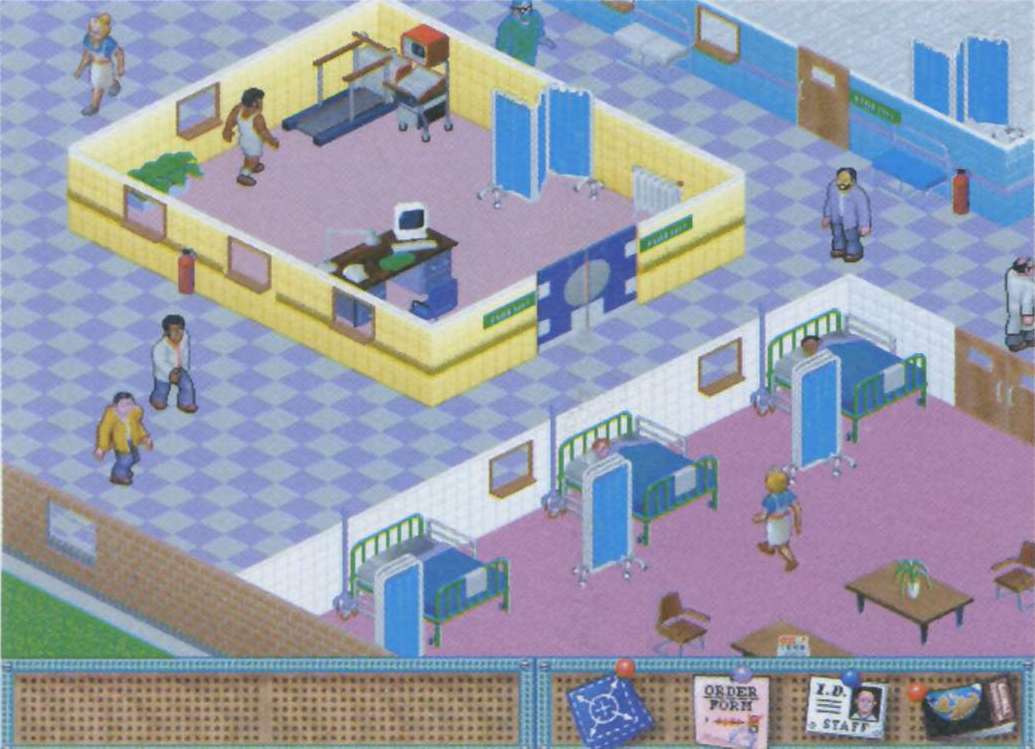 A different ward and cardiogram, which also has a desk. Also seen is a grey chair.