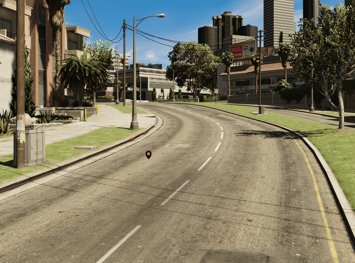 The area seen in-game. The position is at the red/black marker.
