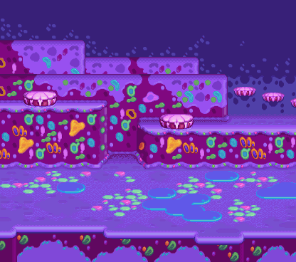 Monstro's field. Features tons of purple fleshy platforms. Monstro's field. Features tons of purple fleshy platforms.