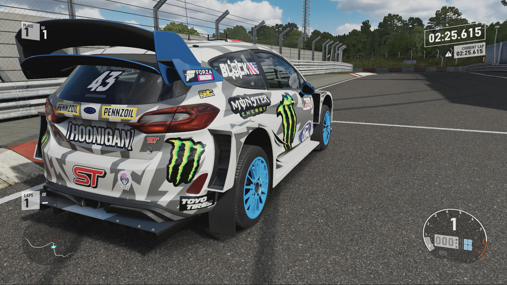 Hoonigan Gymkhana 10 Ford Fiesta ST. Debuted in FH4 in Update Three on November 22, 2018. Love this puppy! So much character! Had to make a few fixes on it, as far as getting it to work in-game. Shader changes, damage adjustments, so parts didn't clip through parts. There's a lot more to it, especially interiors, but, that's part of it.