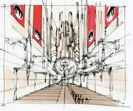 Great Hall (rough sketch). Great Hall (rough sketch).