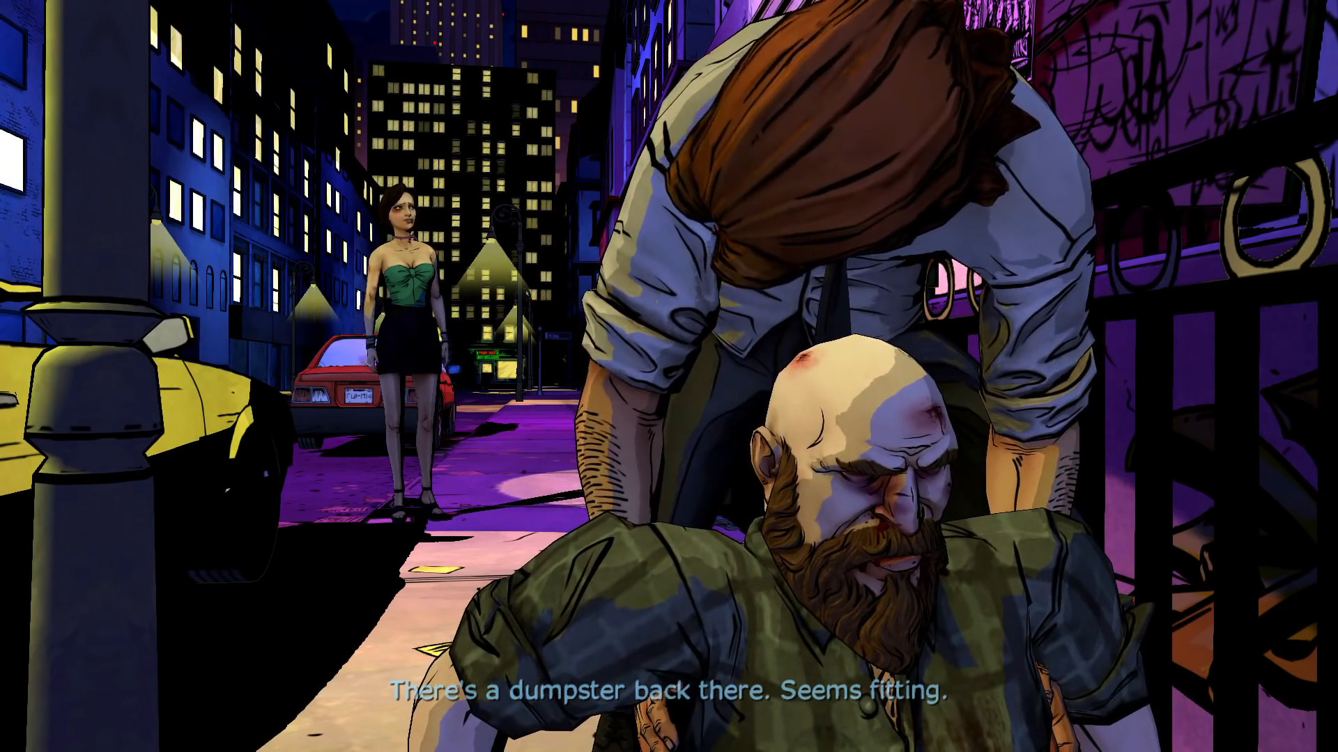 Bigby dragging the Woodsman