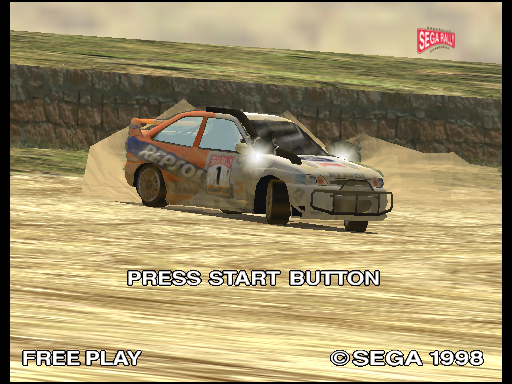 The Repsol-livery Ford Escort WRC in the deluxe version of the game.