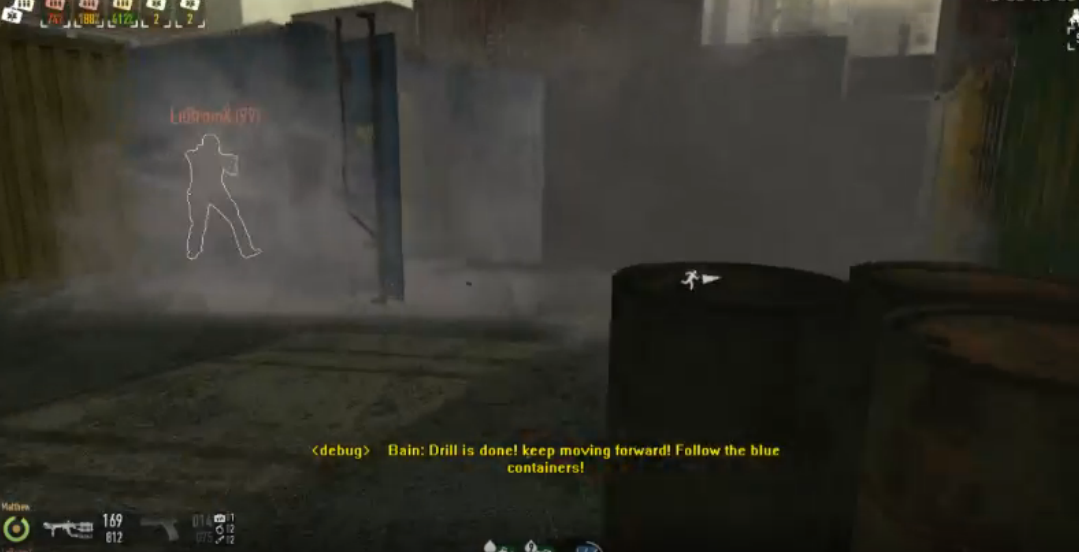 It was likely that this is a leftover of the level in development, as the drill is absent from this heist, and isn't used to open any of the containers, the same as Meltdown, Shadow Raid and other related heists. It was also very likely that Overkill realised that the enemy SWAT teams could overpower the gang quite easily in a claustrophobic area, like a shipping yard, if left for too long to fend for themselves, which would also explain the drill's absence from the level.