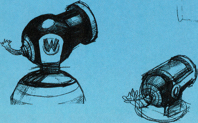 2 different cannon designs, one featuring a giant W.