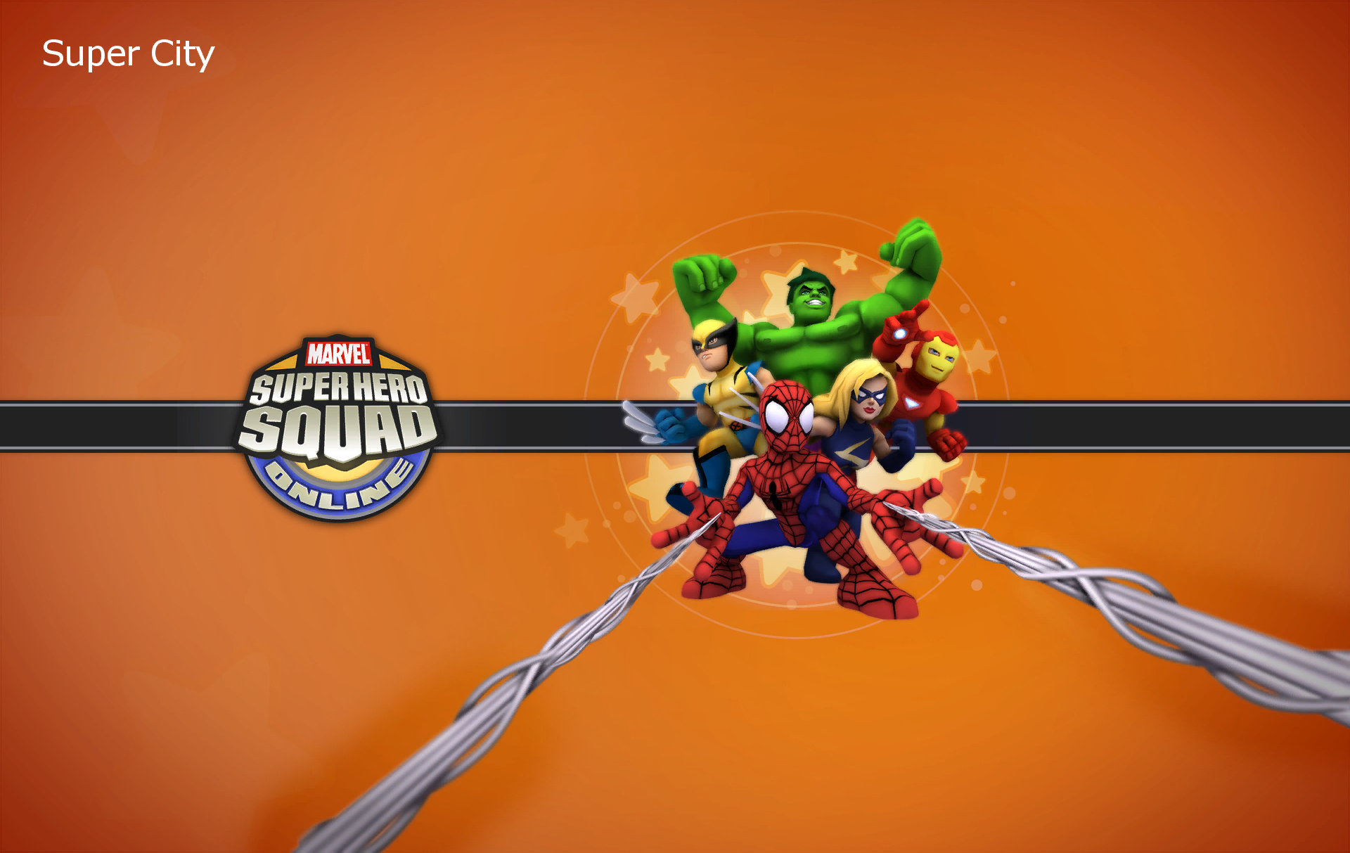 A placeholder loading screen for "Super City"; this was likely made during the time the zones were all in one map, before the decision to separate them into smaller, less computer-heavy zones was made.
