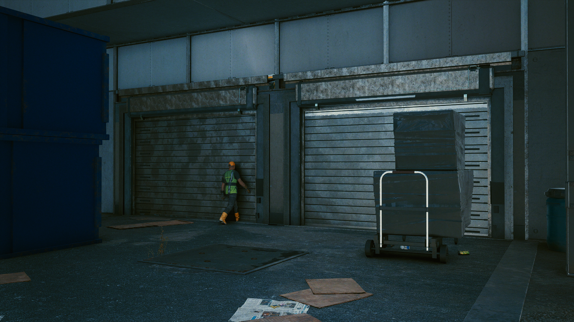 NPC's still follow paths inside the building, and can clip through doors from the outside NPC's still follow paths inside the building, and can clip through doors from the outside