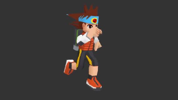 The blue tip on his hair is from bad texture.