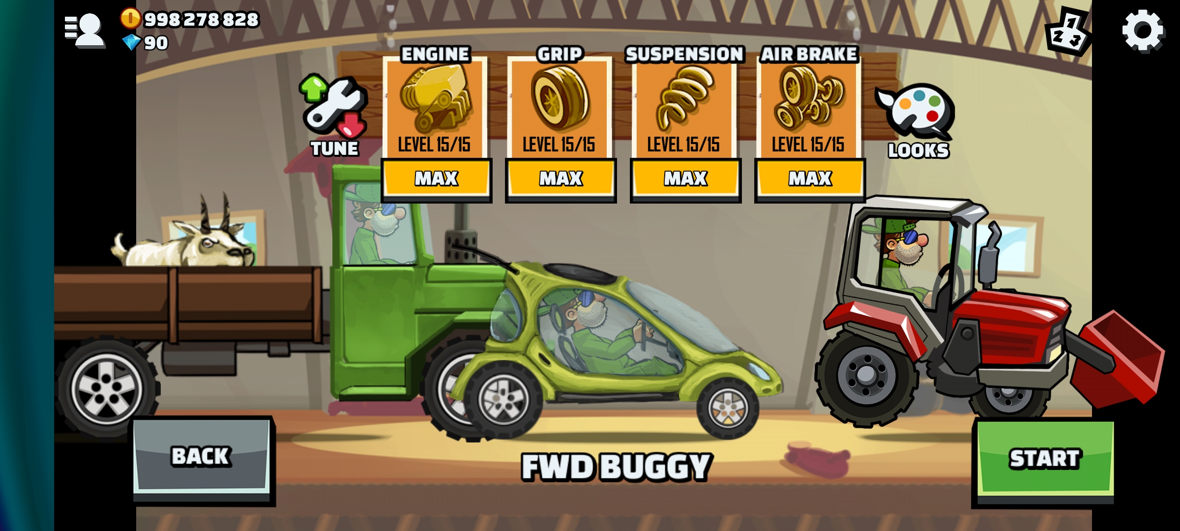 FWD Buggy in the garage by using mods.
