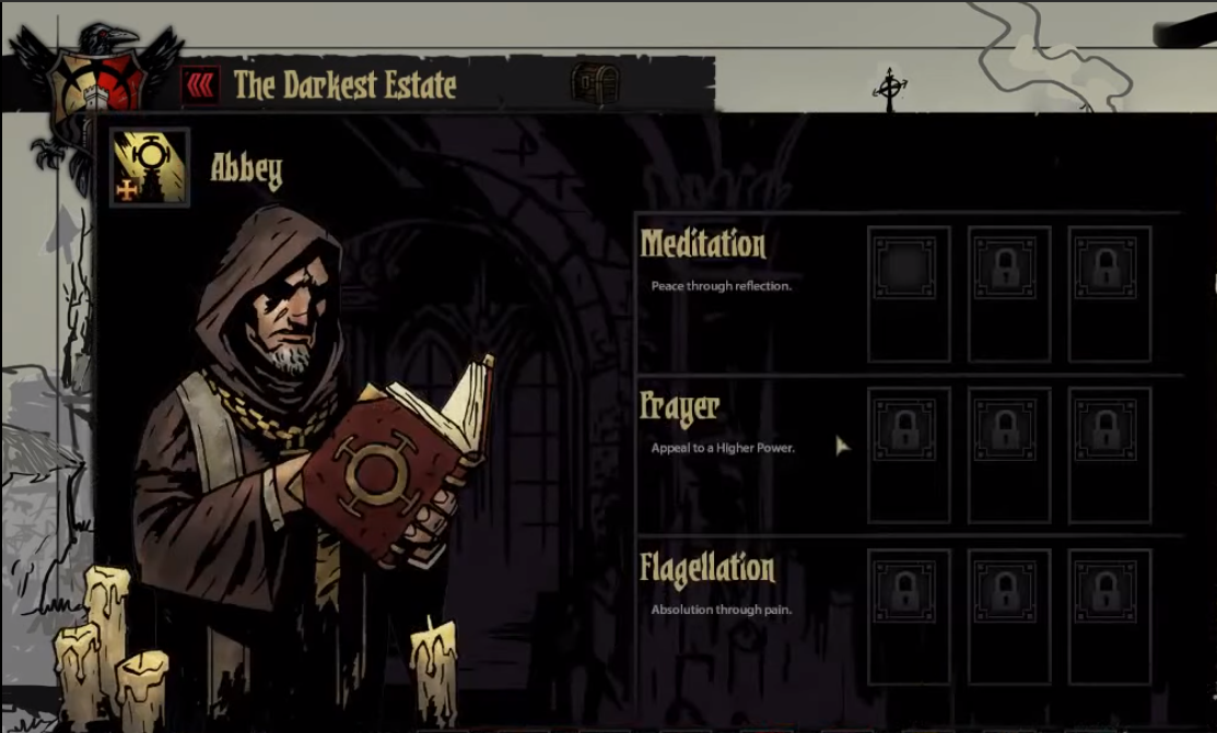 The way the Abbey looked in the demos, featuring a different NPC too.