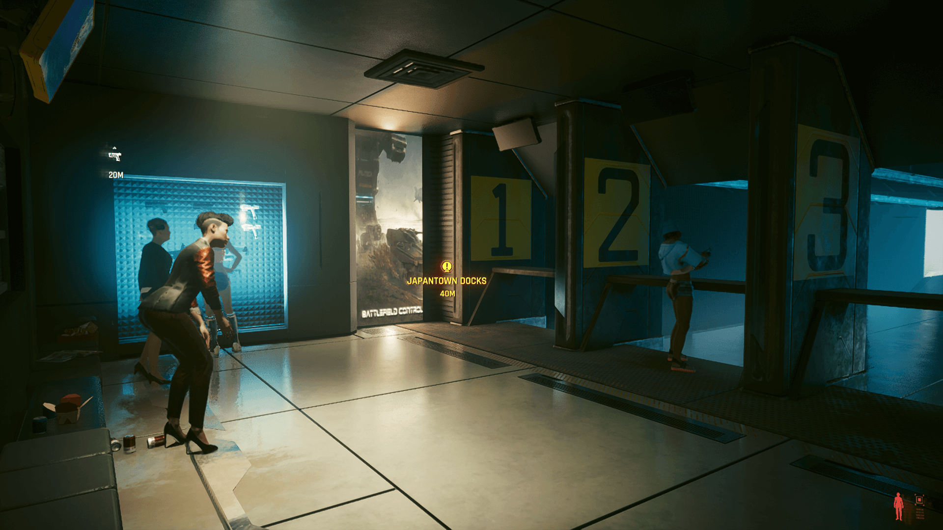 Various NPCs will mill about and use the range Various NPCs will mill about and use the range