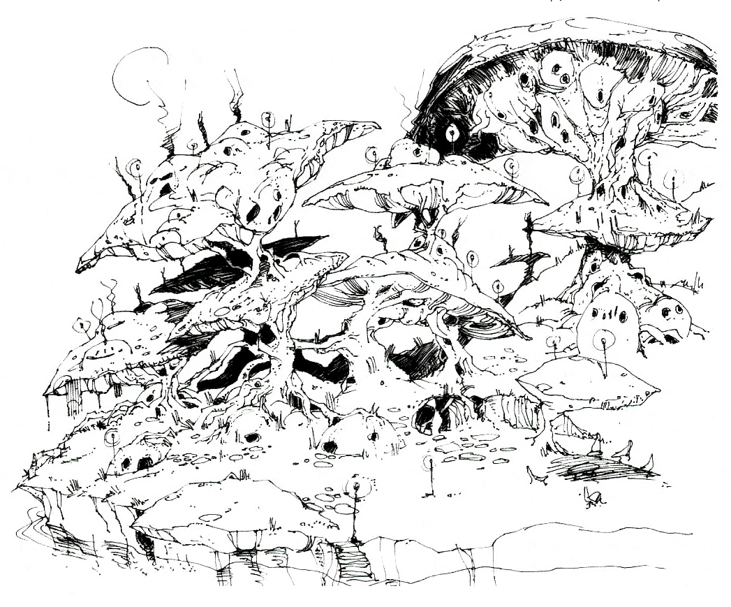 The Mushrooms of Sadrith Mora - The winding and alien mushroom forest that was grown into the largest Telvanni city in Vvardenfell.