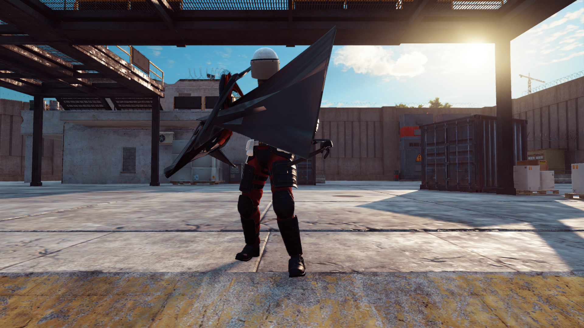 Front view on the unused police swat NPC.