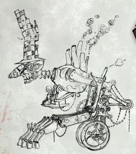 A steampunk design of the Mad Hatter. A steampunk design of the Mad Hatter.