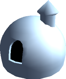 An igloo with a window. An igloo with a window.