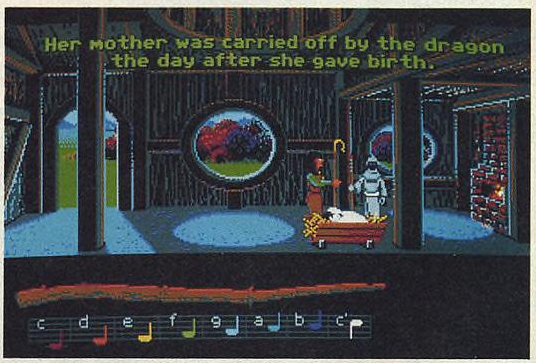 Fleece's text color is green here instead of yellow. Her sprite has a proper right-facing view with her distaff in her right hand. This was later cut and her left-facing view was mirrored.