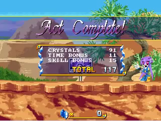 Similar to the Sonic games, a sign has to be crossed to complete the first act.