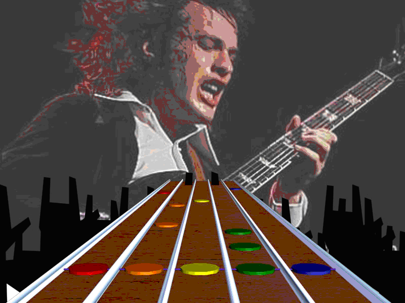 A game mockup featuring Angus Young