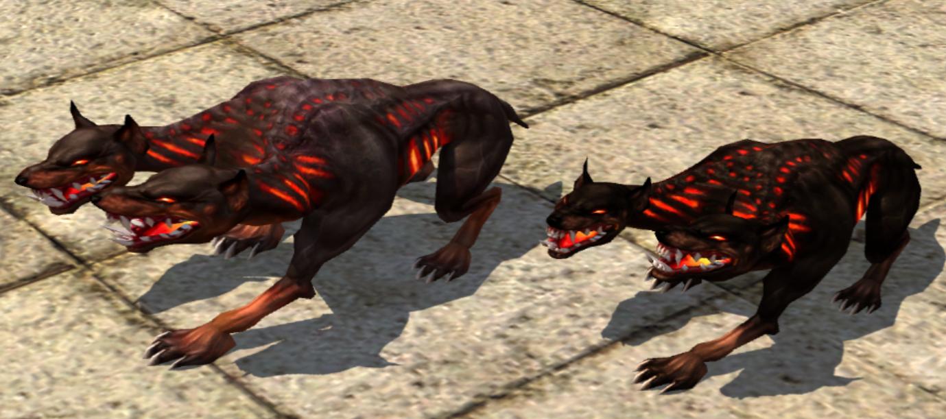 Comparison between lowest level & size Orthrus from Greece (on the left) and Brimstone Orthrus from Olympus (on the right), yes they're that small Comparison between lowest level & size Orthrus from Greece (on the left) and Brimstone Orthrus from Olympus (on the right), yes they're that small